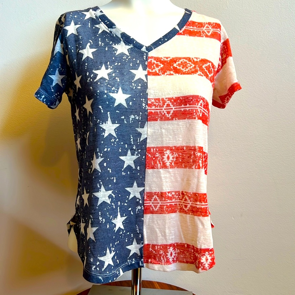 cloud chaser flag tee women’s large shirt patriotic